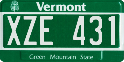 VT license plate XZE431