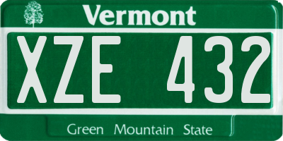 VT license plate XZE432