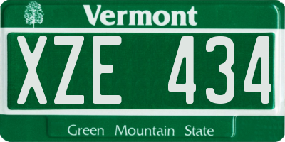 VT license plate XZE434