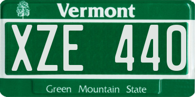 VT license plate XZE440
