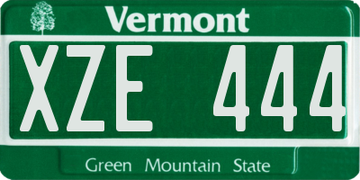 VT license plate XZE444