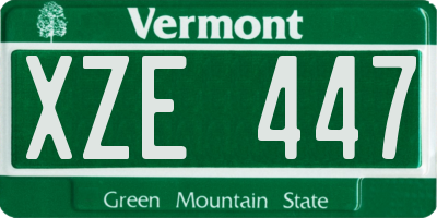 VT license plate XZE447