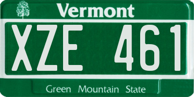 VT license plate XZE461