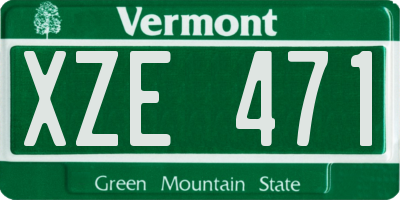 VT license plate XZE471