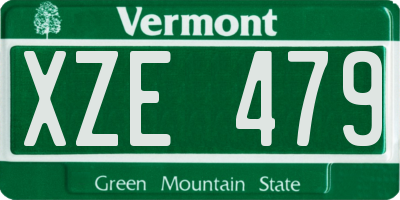 VT license plate XZE479