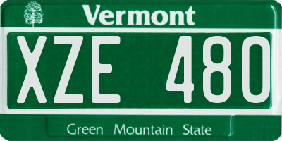 VT license plate XZE480