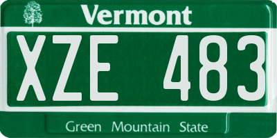 VT license plate XZE483