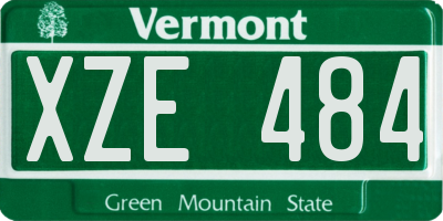 VT license plate XZE484