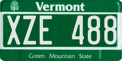 VT license plate XZE488