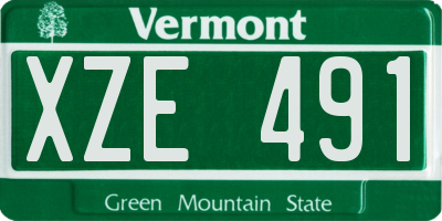 VT license plate XZE491