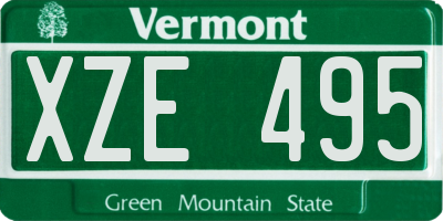 VT license plate XZE495