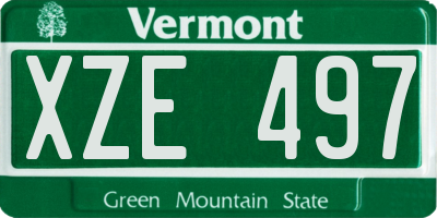 VT license plate XZE497