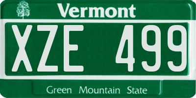 VT license plate XZE499