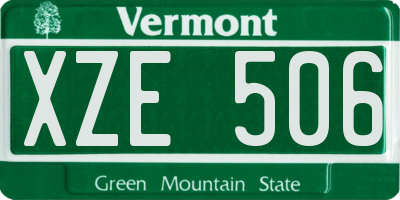 VT license plate XZE506
