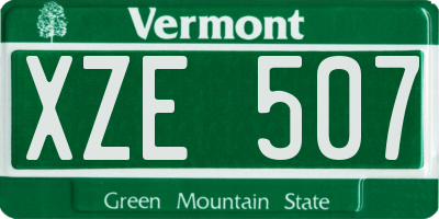 VT license plate XZE507