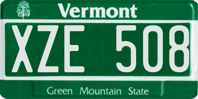 VT license plate XZE508