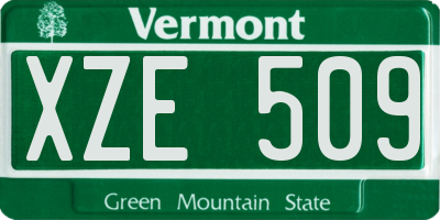 VT license plate XZE509