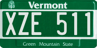 VT license plate XZE511