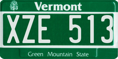 VT license plate XZE513