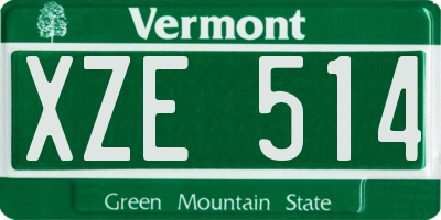 VT license plate XZE514