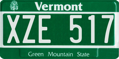 VT license plate XZE517