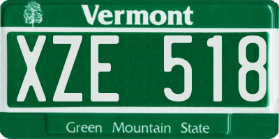 VT license plate XZE518