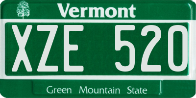 VT license plate XZE520