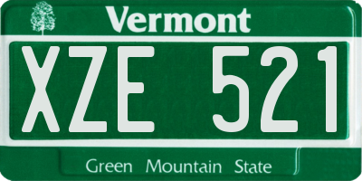 VT license plate XZE521
