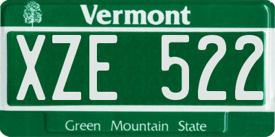 VT license plate XZE522