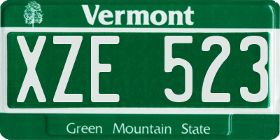 VT license plate XZE523