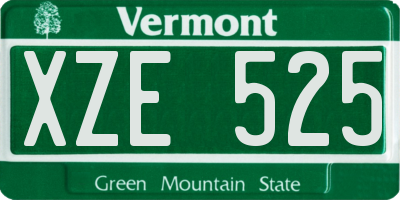 VT license plate XZE525