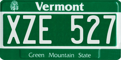 VT license plate XZE527