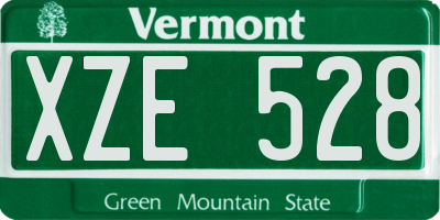 VT license plate XZE528