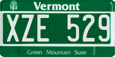 VT license plate XZE529
