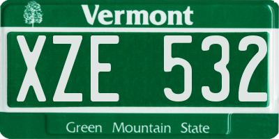 VT license plate XZE532