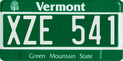 VT license plate XZE541