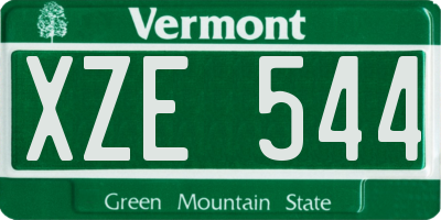 VT license plate XZE544