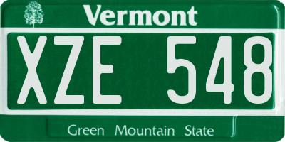 VT license plate XZE548