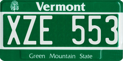 VT license plate XZE553