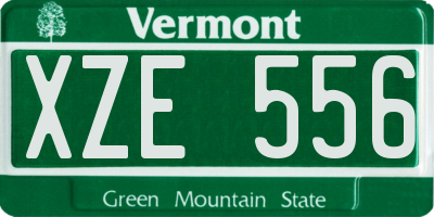 VT license plate XZE556
