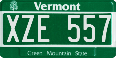 VT license plate XZE557