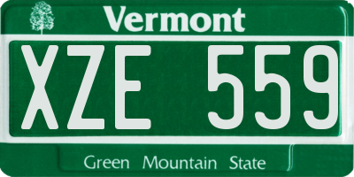VT license plate XZE559