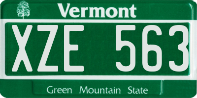 VT license plate XZE563