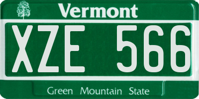 VT license plate XZE566