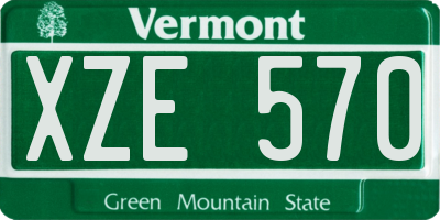 VT license plate XZE570