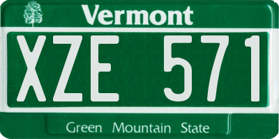 VT license plate XZE571