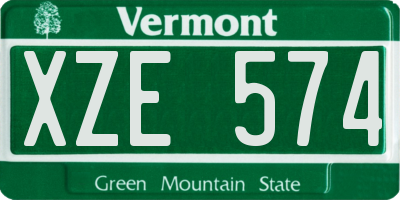 VT license plate XZE574