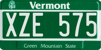 VT license plate XZE575
