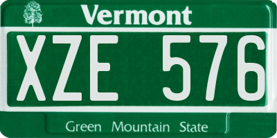 VT license plate XZE576