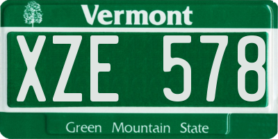 VT license plate XZE578